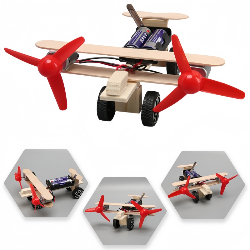 Model Kit Engine - DIYツインエンジンタキシング航空機おもちゃ モデル科学実験キット STEM学習 知育玩具 ティーンキッズ向けギフト