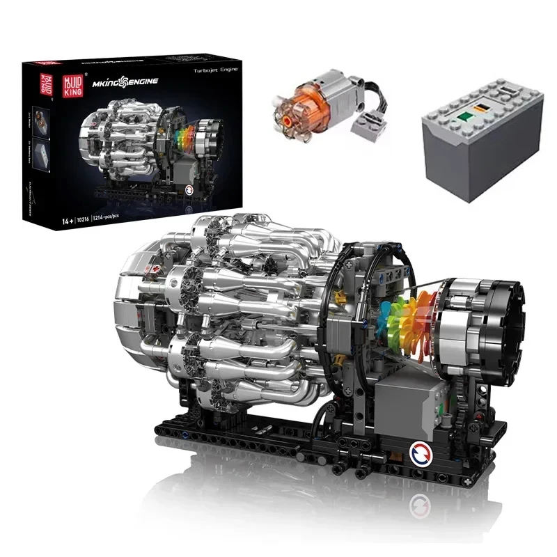 Model Kit Engine - モールドキング 10216 ターボジェットエンジンモデルブロック - 1214ピース DIY組み立てキット