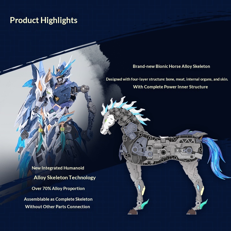 モトノクリアリック・趙雲メカモデル 馬に乗った合金製スケルト - Model Kit Lancelot のレビューと価格